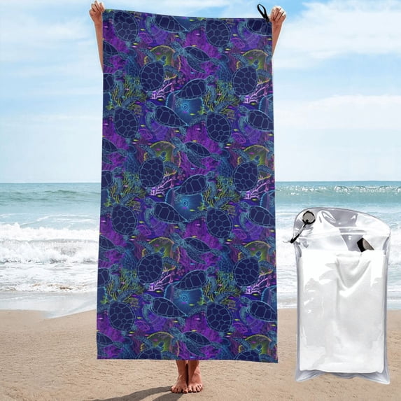 Naloa Turtles Microfiber Ultra Soft Highly Absorbent Bath Towel, Quick Drying Towels for Body, Sport, Yoga, SPA, Fitness-27.5"x55"