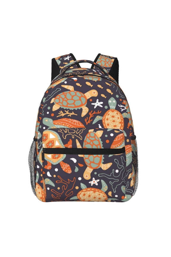 Turtles and Sea Plants Print Solid Color Tie Formal Necktie for MenSuitable for business, daily life, work