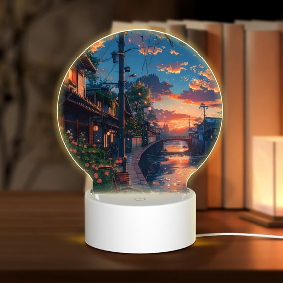 Naloa Twilight Canal Reflection Acrylic LED Night Light Custom LED Lights Personalized Nightlight Customized Gifts for Family Couples Friends