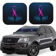 thumbnail image 1 of Naloa Two Human Hands are Holds Pink Ribbon Awareness 2 Piece Foldable Car Sun Shades, Car Windshield Sunshade, Front Window Sunshade for Car, Truck, SUV - Small, 1 of 7