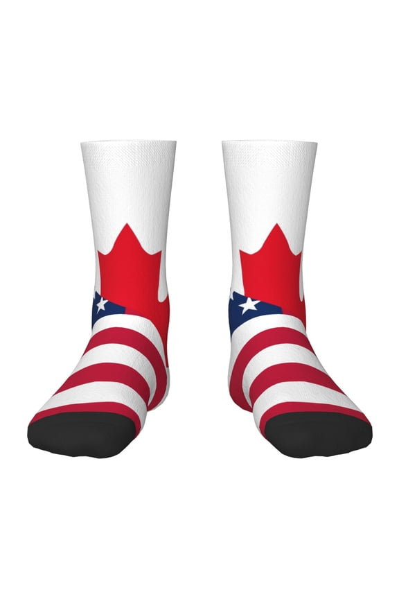 USA Canada Flag Kids Socks Unisex Kids and Toddlers' Crew Socks, ,1 Pairs