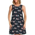 thumbnail image 1 of Naloa USA Print Women's Summer Spring Casual Beach Sundress,Vacation Sleeveless Tank Crewneck Loose Dresses, 1 of 7