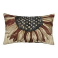 thumbnail image 1 of Naloa USA Sunflower Flag Pillowcase, Throw Pillowcase, Wrinkle-Free, Stain-Resistant with Hidden Zipper for Bedroom Sofa-14"x20", 1 of 6