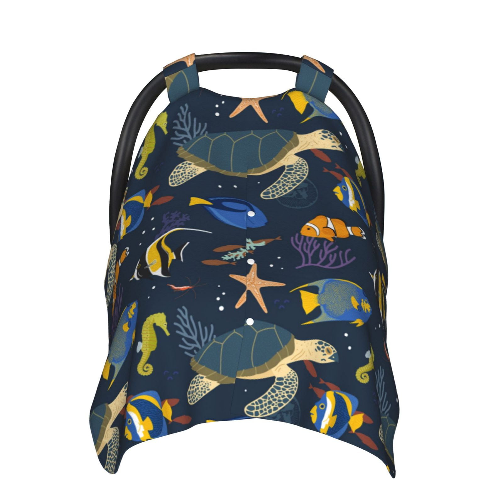 Naloa Undersea Animals Baby Car Seat Cover, Breathable Baby Carrier Cover, Multiuse Baby Carrier Cover & Nursing Breastfeeding Cover