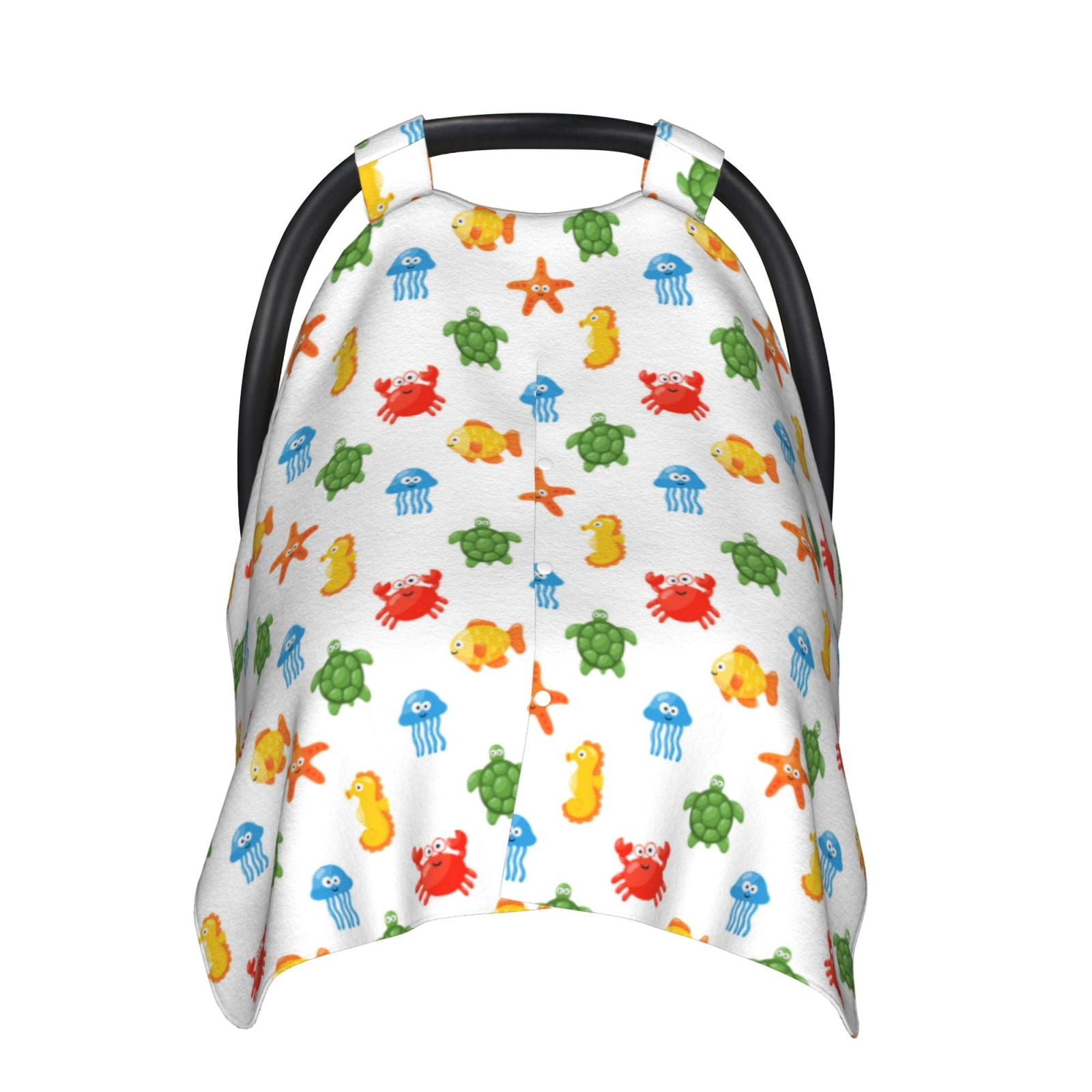 Naloa Undersea Animals Baby Car Seat Cover, Breathable Baby Carrier Cover, Multiuse Baby Carrier Cover & Nursing Breastfeeding Cover