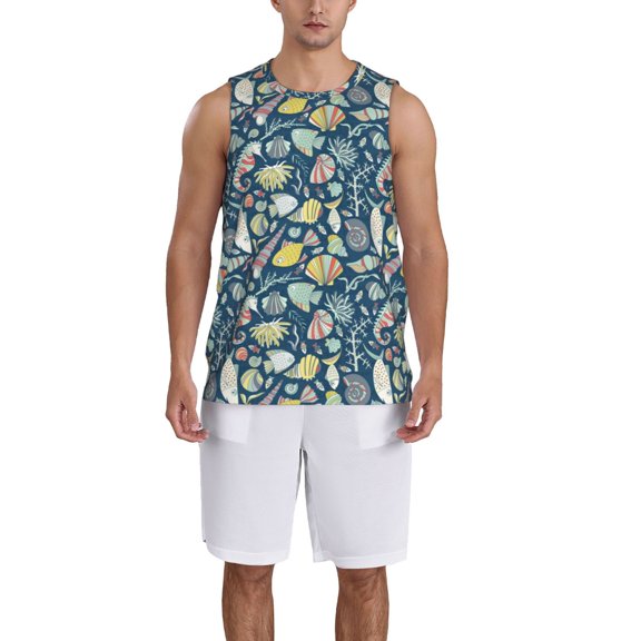 Naloa Underwater Creature Basketball Jersey Reversible Men's Mesh Athletic Sports Shirts Training Practice S-4XLLarge