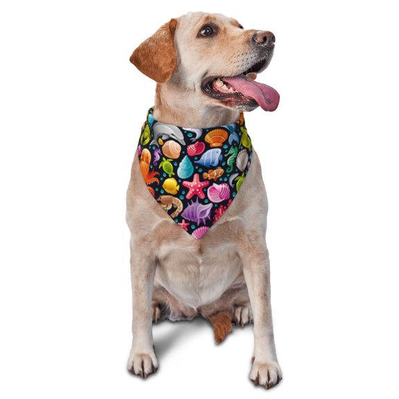 Naloa Underwater Diving Animals Dog Bandanas 1PC Washable Triangle Dog Scarfs Premium Durable Fabric, for Small Medium Large Dogs and Cats