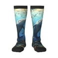 thumbnail image 1 of Naloa Underwater Dolphin Thigh High Socks Extra Long Stretchy Sock Women Over Knee High Opaque Stocking Daily Wear, 1 of 6