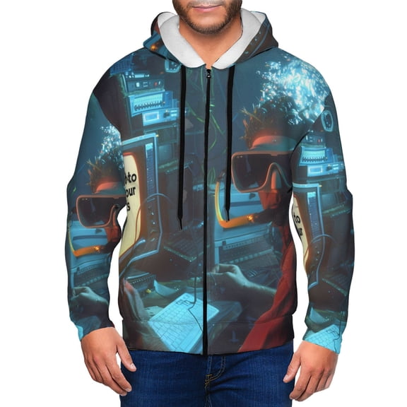 Naloa Underwater Office Diver Men’s Hoodies, Zip up Hoodie, Sweatshirts,Hoodies for Men Sizes S-3XL-Small