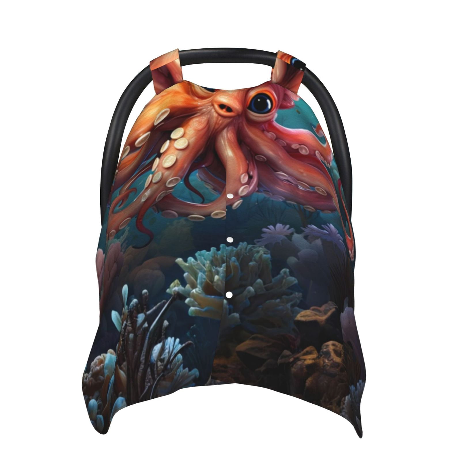 Naloa Underwater Plant Octopus Baby Car Seat Cover, Breathable Baby Carrier Cover, Multiuse Baby Carrier Cover & Nursing Breastfeeding Cover