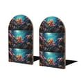 thumbnail image 1 of Naloa Underwater Plant Octopus Wood Non-Skid Bookend for Shelves,Book Ends for Heavy Books, Book Stand for CDs,1 Pair, 1 of 7