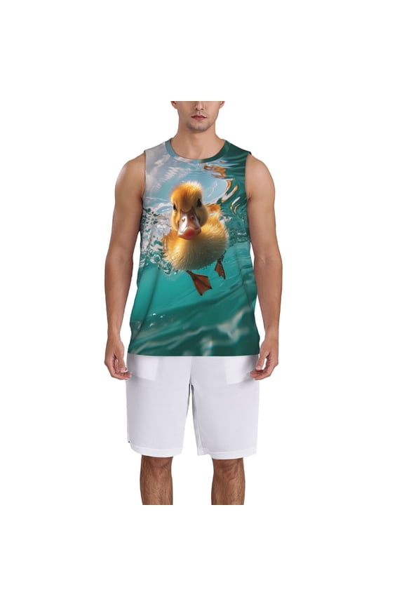 Underwater Swimming Duck Basketball Jersey Reversible Men's Mesh Athletic Sports Shirts Training Practice S-4XL3X-Large