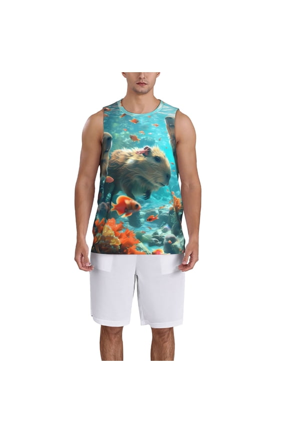 Underwater Swimming Guinea Pig Basketball Jersey Reversible Men's Mesh Athletic Sports Shirts Training Practice S-4XL3X-Large