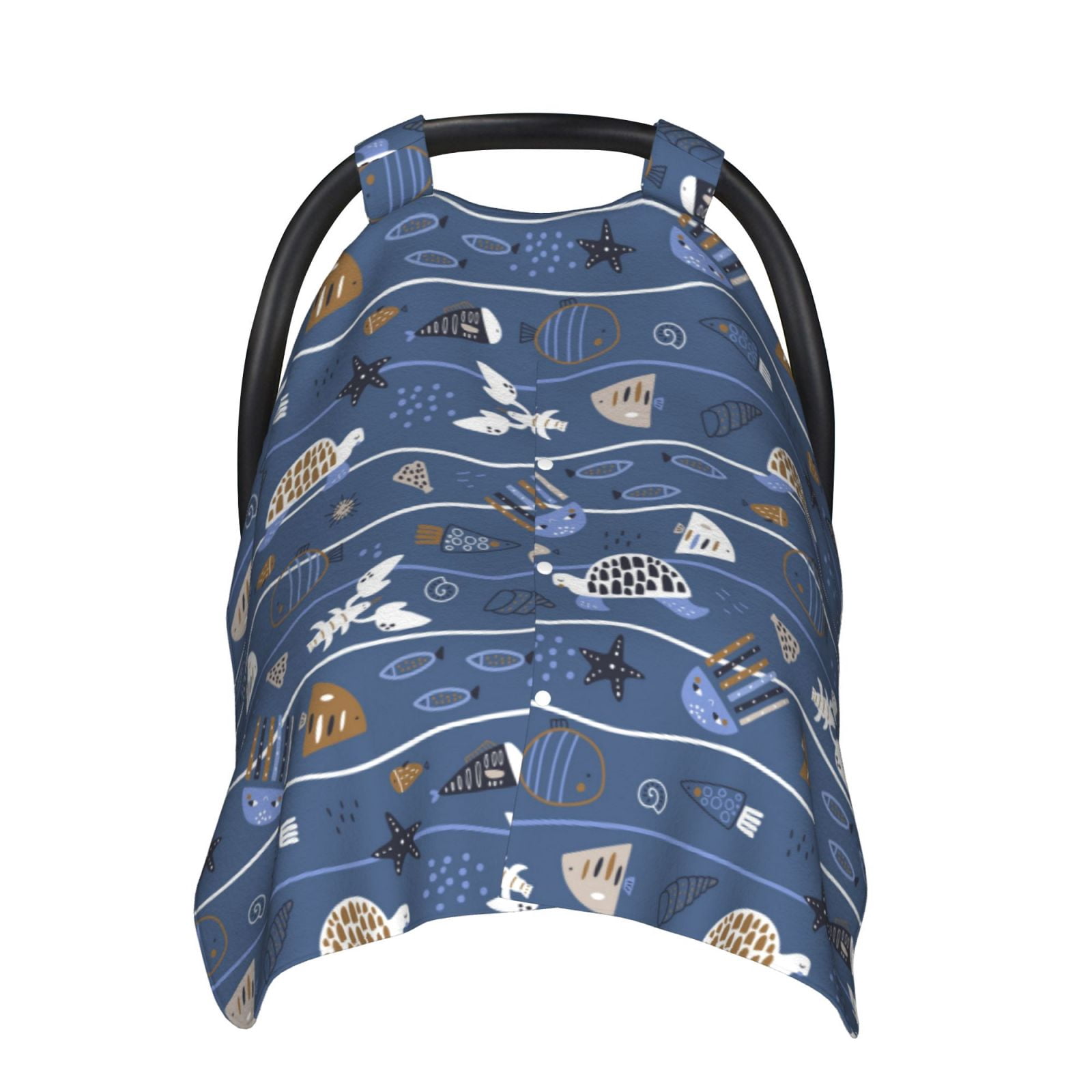 Naloa Underwater World Animals Baby Car Seat Cover, Breathable Baby Carrier Cover, Multiuse Baby Carrier Cover & Nursing Breastfeeding Cover