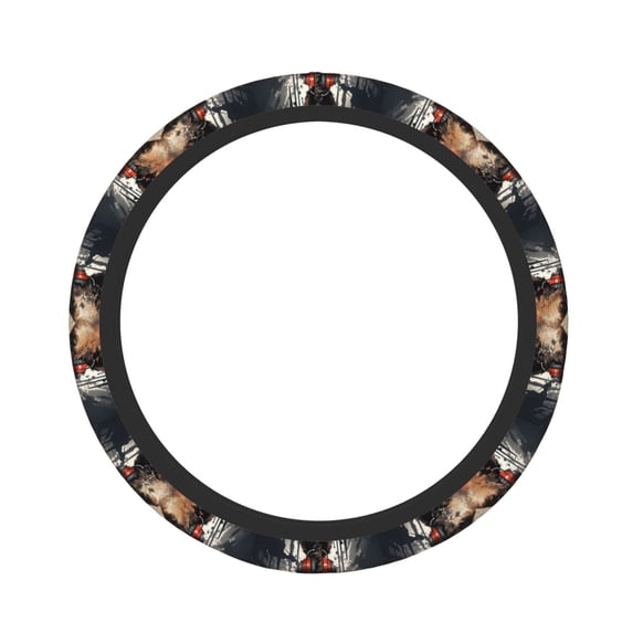 Naloa Urban Bear With Headphones Elastic Steering Wheel Cover, Auto Steering Wheel Cover – 15 Inch, Fit Suvs,Vans Cars,Trucks