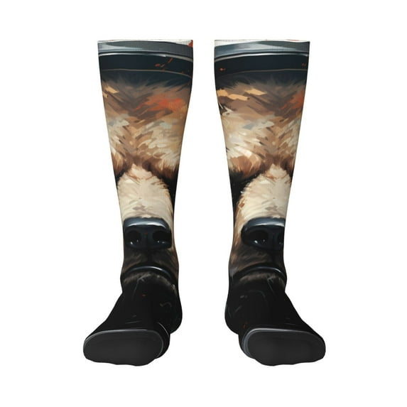 Naloa Urban Bear With Headphones Knee Socks, High Socks Long Stretchy Sock Women Knee High Stocking, Long Socks for Women