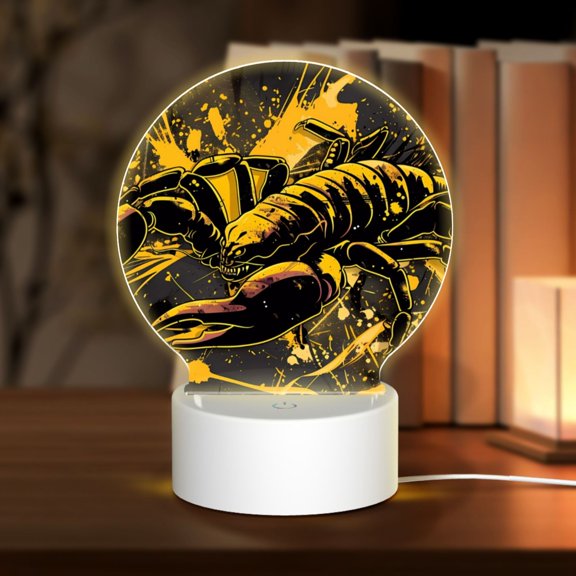Naloa Urban Graffiti Scorpion Illustration Acrylic LED Night Light Custom LED Lights Personalized Nightlight Customized Gifts for Family Couples Friends