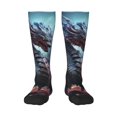 thumbnail image 1 of Naloa Urban Mechanical Dragon Thigh High Socks Extra Long Stretchy Sock Women Over Knee High Opaque Stocking Daily Wear, 1 of 6