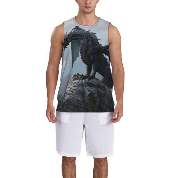 Naloa Valley Gray Dragon Basketball Jersey Reversible Men's Mesh Athletic Sports Shirts Training Practice S-4XLMedium