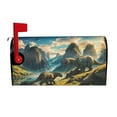 thumbnail image 1 of Naloa Valley River Dinosaur Mailbox Covers Magnetic Post Box Cover Post Letter Box Cover Garden Decor-21x18 in, 1 of 8