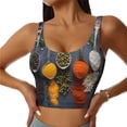 thumbnail image 1 of Naloa Various Herbs And Spices In Spoons Sports Bras for Women, High Support Bra with Removable Pads, Comfortable - Small, 1 of 9