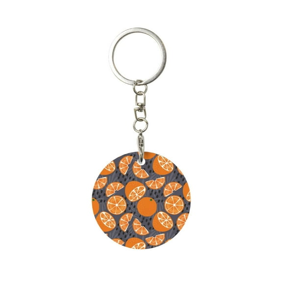 Naloa Various Oranges Print Round Keychain Keychain Key Ring, Key Tag, Key Chain Bulk for Gift Accessories (Round)