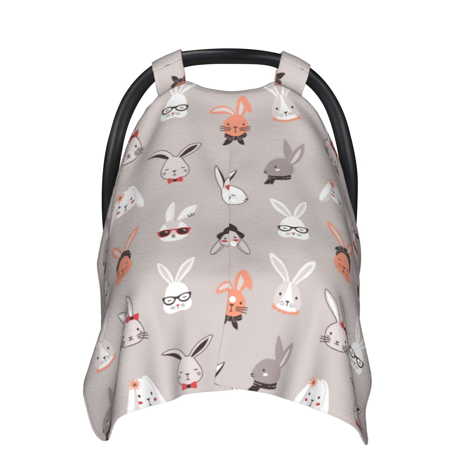 Naloa Various Rabbits Baby Car Seat Cover, Breathable Baby Carrier Cover, Multiuse Baby Carrier Cover & Nursing Breastfeeding Cover