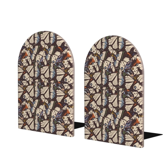 Naloa Vector Butterflies 2 Pcs Bookend Large Capacity Office Book Ends for Home Office Library School Study Decoration