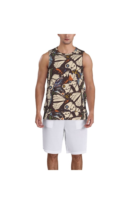 Vector Butterflies Basketball Jersey Reversible Men's Mesh Athletic Sports Shirts Training Practice S-4XLMedium