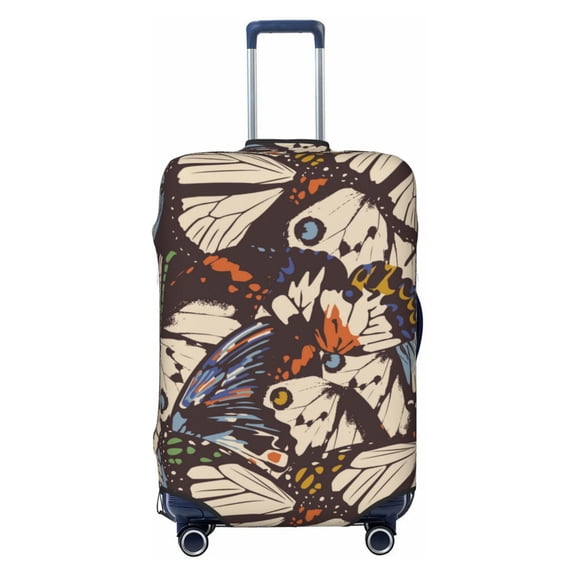 Naloa Vector Butterflies Elastic Suitcase Protector, Travel Suitcase Protector Cover Fits 18-32in Suitcase - Small