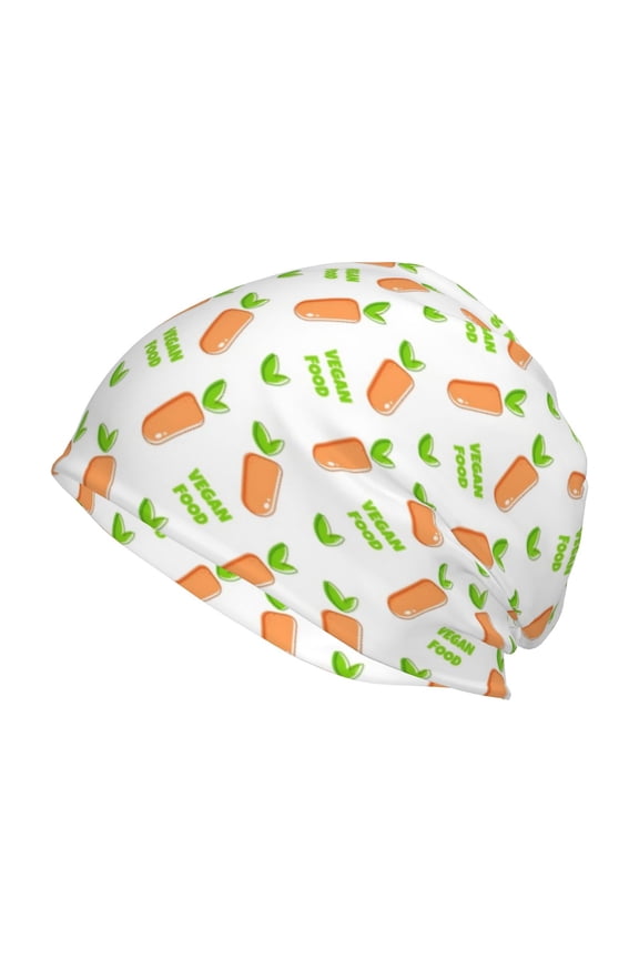 Vegan Fruit Carrot Beanie for Men Women Knitted Unisex Winter Hat Beanies Cap Knit Cuffed Beanies Hats