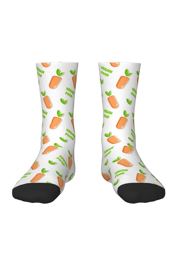 Vegan Fruit Carrot Kids Socks Unisex Kids and Toddlers' Crew Socks, ,1 Pairs