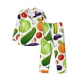 thumbnail image 1 of Naloa Vegetables2 Men’s Pajamas Set - Long Sleeve Button Down Sleep Shirt and Pajama Bottoms Sleepwear Set-Large, 1 of 7