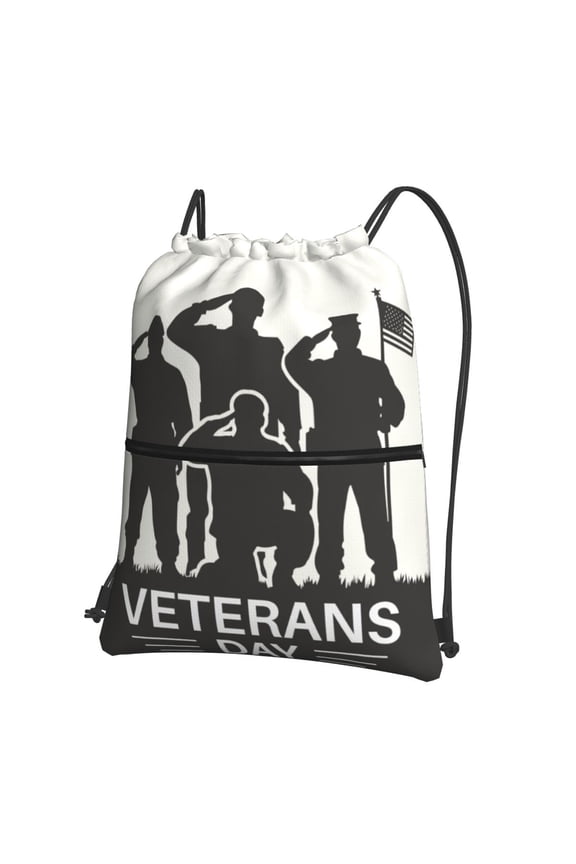 Veterans Day Drawstring Backpack String Bag Cinch Water Resistant for Gym Shopping Sport Yoga