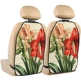 thumbnail image 1 of Naloa Vibrant Amaryllis Flowers 2Pcs Anti-Kick Back Seat Cover Kick Mat, Car Seat Protector with 3 Storage Pockets, 1 of 8