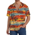 thumbnail image 1 of Naloa Vibrant Autumn Forest Hues Men's Loose Fit Cuban Collar Short-Sleeve Shirt, Hawaiian Shirts, Mens Shirts Casual for Everyday Wear Outings-Large, 1 of 5
