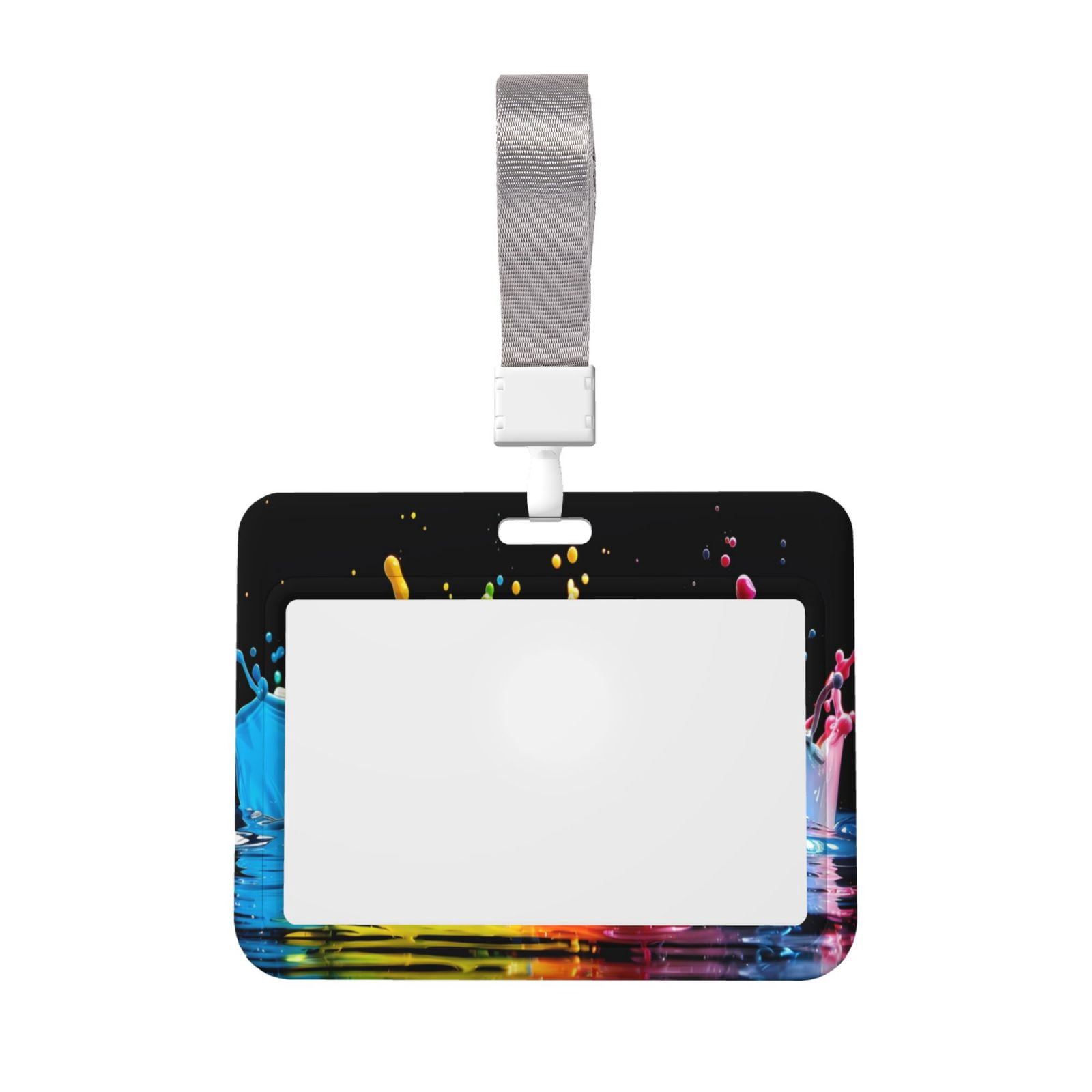 Splash Card Protection Naloa Vibrant Color Splash Card Badge Holder Work Badge Sleeve for ...