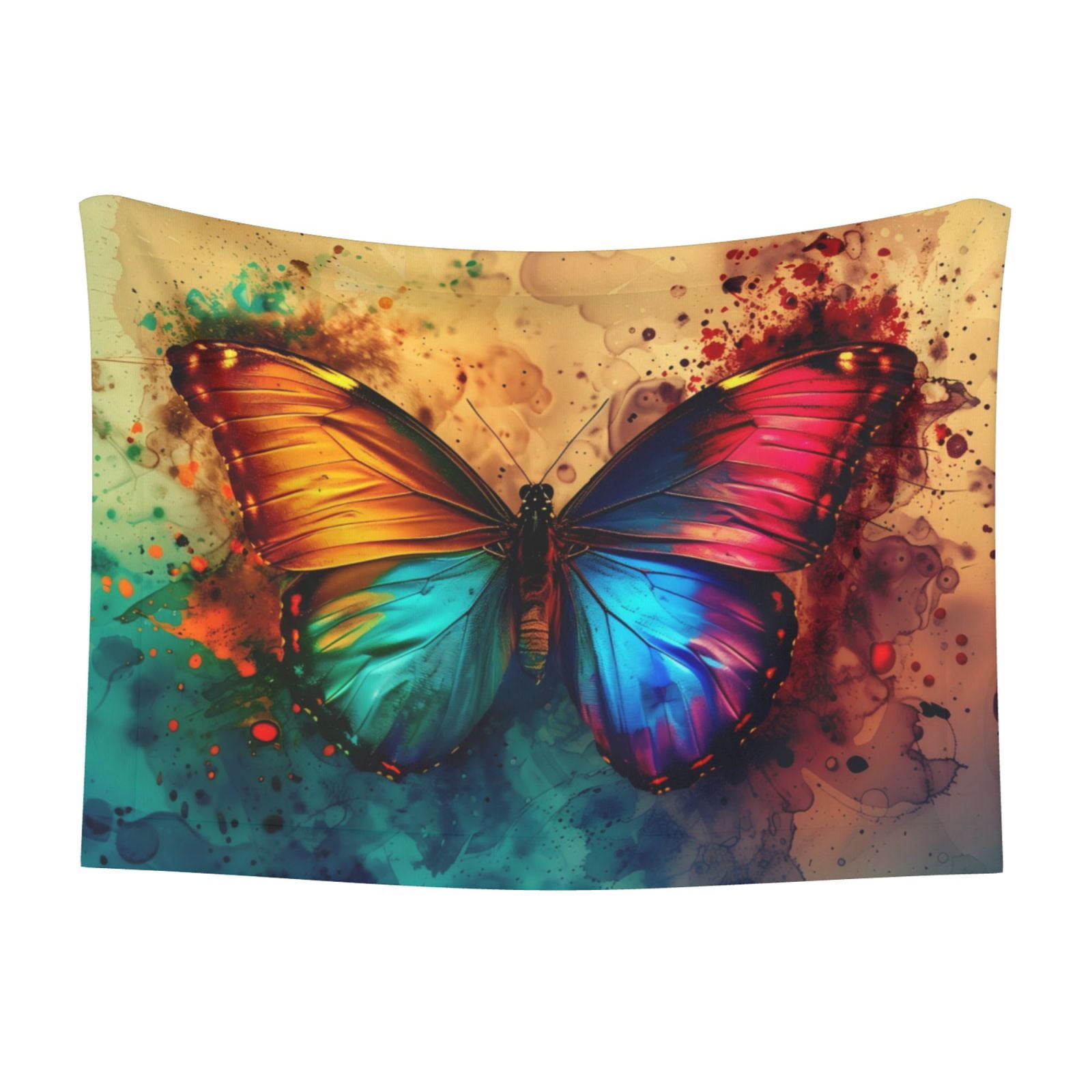 Naloa Vibrant Rainbow Butterfly A Dog Blanket, 3 Sizes Cat Blanket for Indoor Cats Large Medium Small Dog Gifts-Large