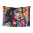 thumbnail image 1 of Naloa Vibrant Street Art Portrait Dog Blanket, 3 Sizes Cat Blanket for Indoor Cats Large Medium Small Dog Gifts-Medium, 1 of 8