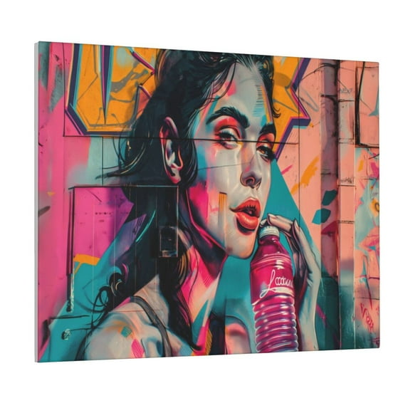 Naloa Vibrant Street Art Portrait Print Canvas Bathroom Wall Art,Bathroom Wall Art Decoration, Canvas Poster Prints,Decorative Paintings for Living Room, Bathroom, Kids Room