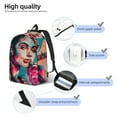 thumbnail image 1 of Naloa Vibrant Street Art Portrait Print Durable Canvas College Rucksack,Laptop Excursion Backpack,Travel Notebook School Backpack,Bookbag For Men Women, 1 of 5