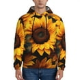 thumbnail image 1 of Naloa Vibrant Sunflower Blooms Men's Casual Hooded Collar Drawstring Hoodies Pullover Sweatshirts Casual Long Sleeve Shirts-4X-Large, 1 of 7