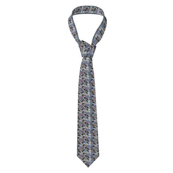 Naloa Video Game Print Solid Color Tie Formal Necktie for Men，Suitable for business, daily life, work