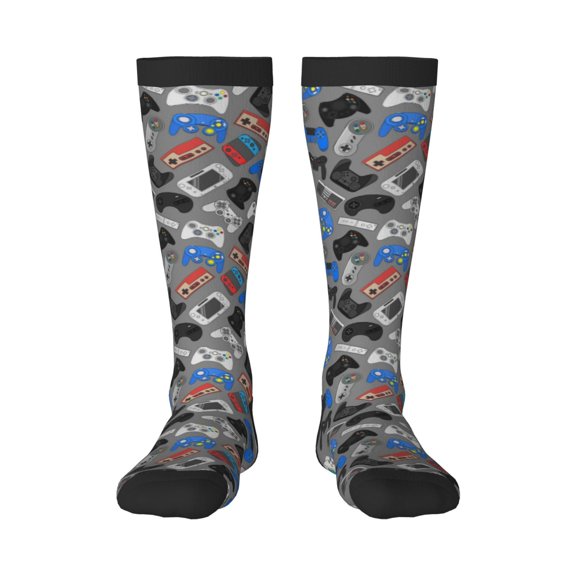 Naloa Video Game Thigh High Socks Extra Long Stretchy Sock Women Over Knee High Opaque Stocking Daily Wear