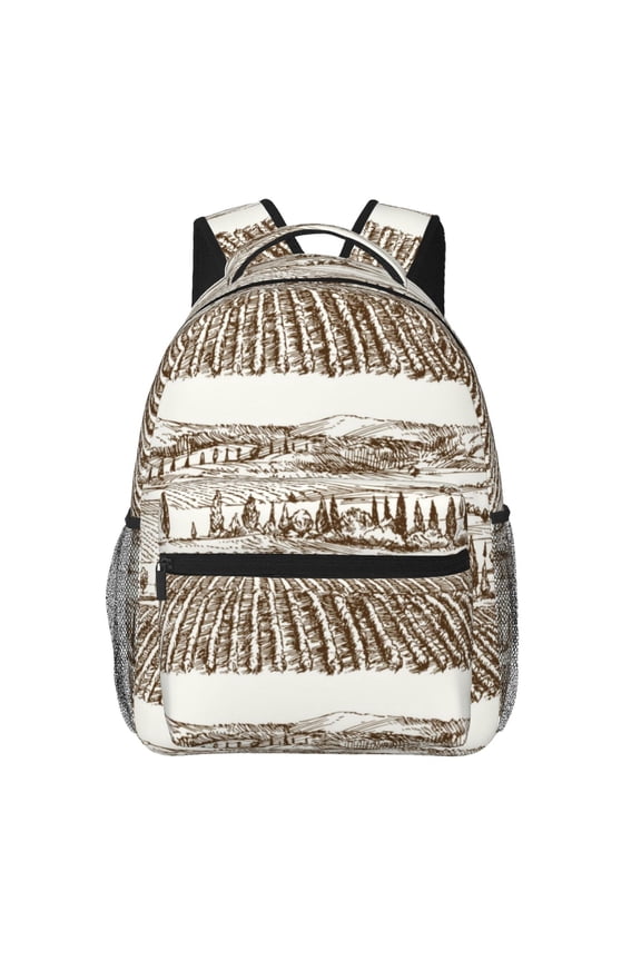 Vineyard Landscape 1 Print Solid Color Tie Formal Necktie for MenSuitable for business, daily life, work