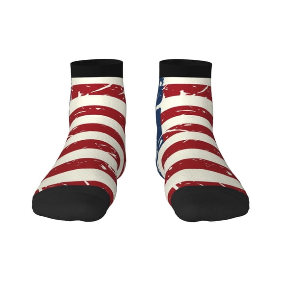 Naloa Vintage American Flag Ankle Socks for Women Non Slip Socks No Show Socks Classic Low Cut Casual Socks Casual Socks