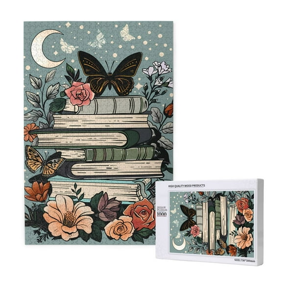 Naloa Vintage Art Butterfly Flower Custom Puzzles Personalized Puzzle 1000 Pieces from Photo Custom Jigsaw Puzzle for Wedding, Graduation, (29.519.7in, Vertical)