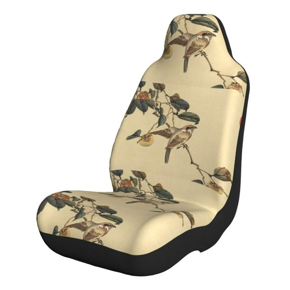 Naloa Vintage Bird Car Seat Covers 2PCs Front Car Seat Covers Universal fit for Most Cars SUVs and Trucks - 1