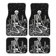 thumbnail image 1 of Naloa Vintage Black white Plant skull Car Foot Mat Set of 4 Pieces - Universal Floor Liner Neoprene Full Set Floor Mats for Cars Trucks SUV, 1 of 7