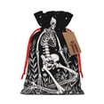 thumbnail image 1 of Naloa Vintage Black white Plant skull Drawstring Christmas Bags, 3D Xmas Gift Bags, Christmas Wrapping Bags, Xmas Goodie Bags, Treat Pouch Bags, Party Favor Bags-Medium, 1 of 9